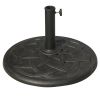 Round Bronze Resin 22" 42 lbs Umbrella Base, Decorative Pattern, Fits Î¦1.5", Î¦1.89" Poles - Sturdy Parasol Stand for Garden