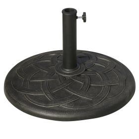 Round Bronze Resin 22" 42 lbs Umbrella Base, Decorative Pattern, Fits Î¦1.5", Î¦1.89" Poles - Sturdy Parasol Stand for Garden