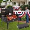 "Camping Charcoal Grill â€“ Thickened Steel Folding BBQ with Tool Storage â€“ Backpack Friendly"
