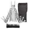 Heavy Duty Multitool | Military Grade Stainless Steel Frame; Deep Profile Blade; First Aid Scissors; Sturdy Pliers; Cord Cutter; 18 Locking Tools