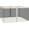 Replacement Mesh Sidewall Netting for 12' x 12' Gazebos and Canopy Tents with Zippers, (Sidewall Only) Cream