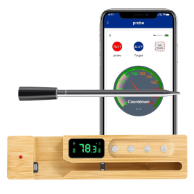 PSJX168A barbecue meat thermometer SUS304 food grade Bluetooth 5.2 transmission distance 700FT battery life 24h 1000mah response time 1 second probe