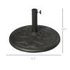 Round Bronze Resin 22" 42 lbs Umbrella Base, Decorative Pattern, Fits Î¦1.5", Î¦1.89" Poles - Sturdy Parasol Stand for Garden