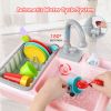 3-in-1 Sand & Water Table, Wood Outdoor Convertible Picnic Table w/Umbrella, 2 Trays, Removable Top