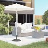 Round Bronze Resin 22" 42 lbs Umbrella Base, Decorative Pattern, Fits Î¦1.5", Î¦1.89" Poles - Sturdy Parasol Stand for Garden