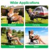 Outdoor Reclining Camping Lounge Chair 95-160 Adjustable Angle Carbon Steel Frame Heavy Duty Foldable Chair with Storage Bag for Patio Backyard Travel