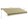 Retractable Awning 12x10 UV Protection Sunshade Beige for Deck Balcony Yard