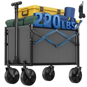 Foldable trolley, equipped with wheels, with a load capacity of 220 pounds, a sturdy and durable mini foldable portable van with adjustable handles (Color: Grey)