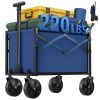 Foldable trolley, equipped with wheels, with a load capacity of 220 pounds, a sturdy and durable mini foldable portable van with adjustable handles