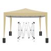 10'x10' Pop Up Canopy Outdoor Portable Party Folding Tent with Removable Sidewalls + Carry Bag + 4pcs Weight Bag